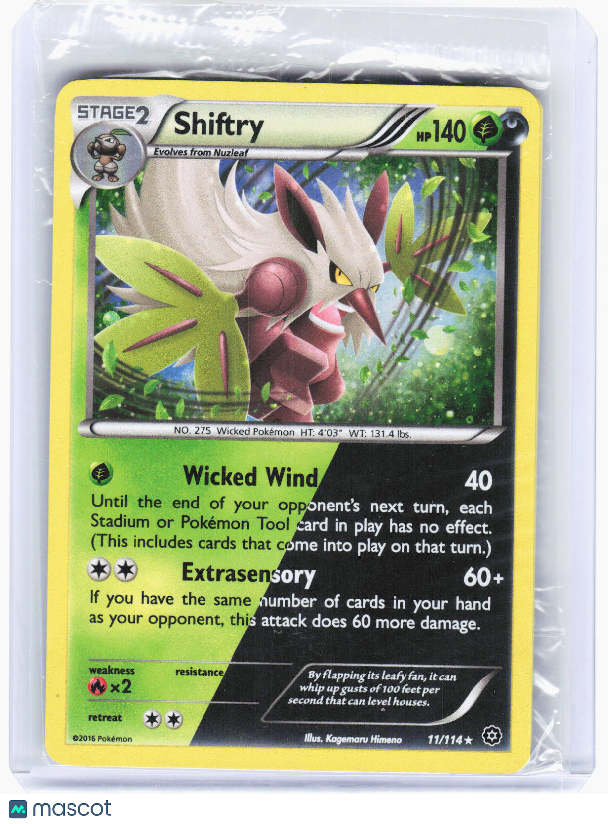 2016 Pokemon—Shiftry #11/114 Steam Siege—Promo Foil (Sealed)