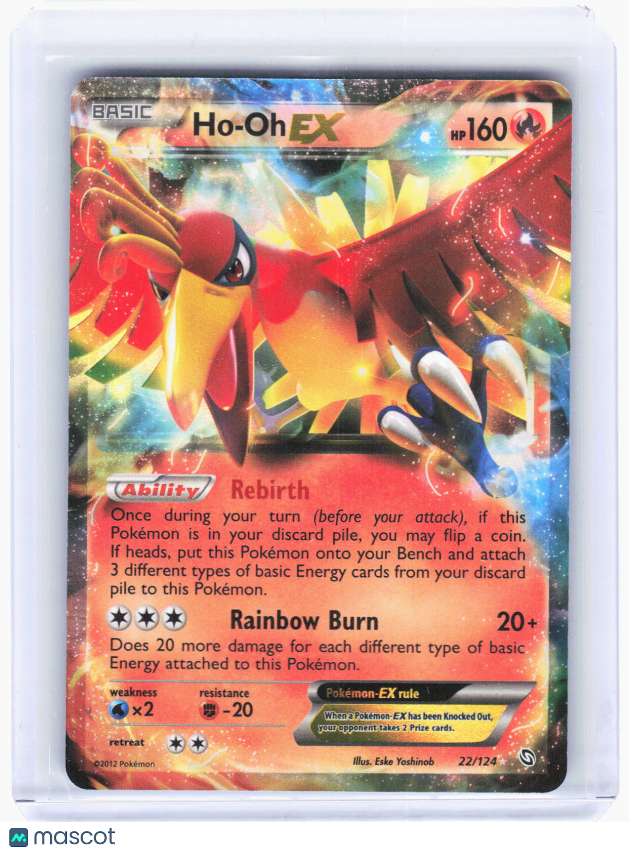 2012 Pokemon—Ho-Oh EX #22 Dragons Exalted—Rare Holo