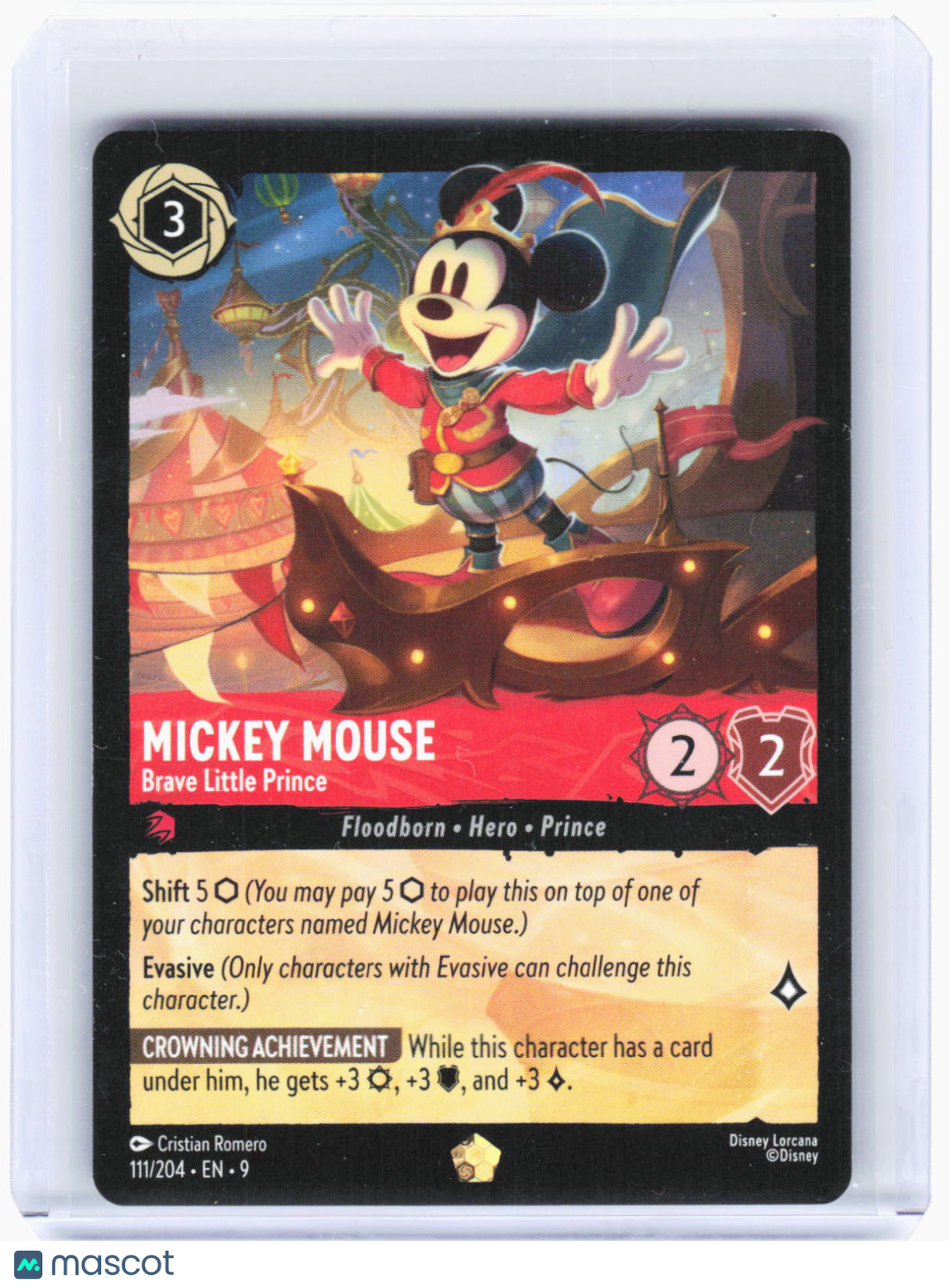 2025 Lorcana—Mickey Mouse - Brave Little Prince #111 Fabled—Legendary Nonfoil