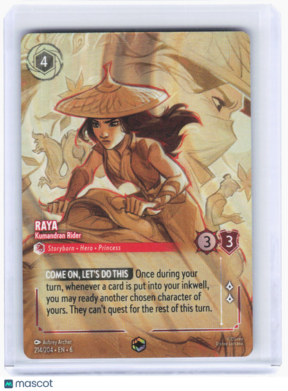 2024 Disney Lorcana—Raya - Kumandran Rider #214/204 Azurite Sea—Enchanted Foil