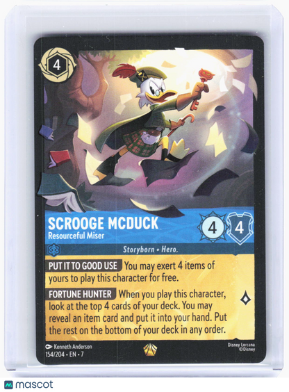 2025 Lorcana—Scrooge McDuck - Resourceful Miser #154/204—Legendary Nonfoil