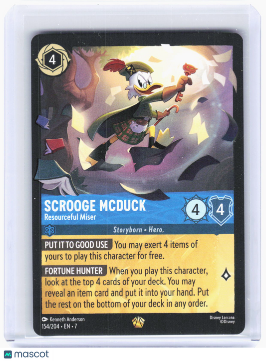 2025 Lorcana—Scrooge McDuck - Resourceful Miser #154/204—Legendary Nonfoil