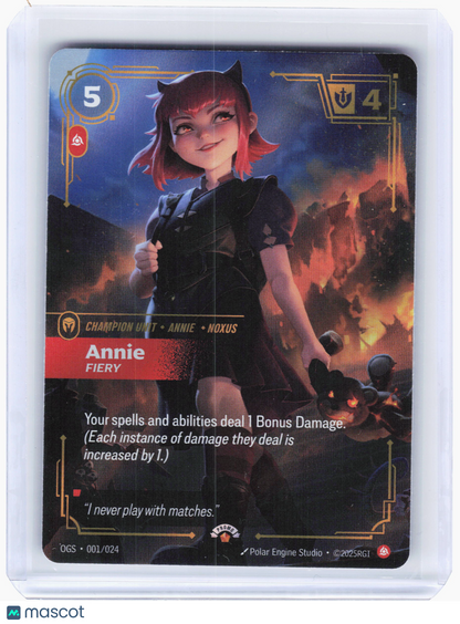 2025 Riftbound—Annie (Fiery) #001 Nexus Nights: Origins—Promo Foil
