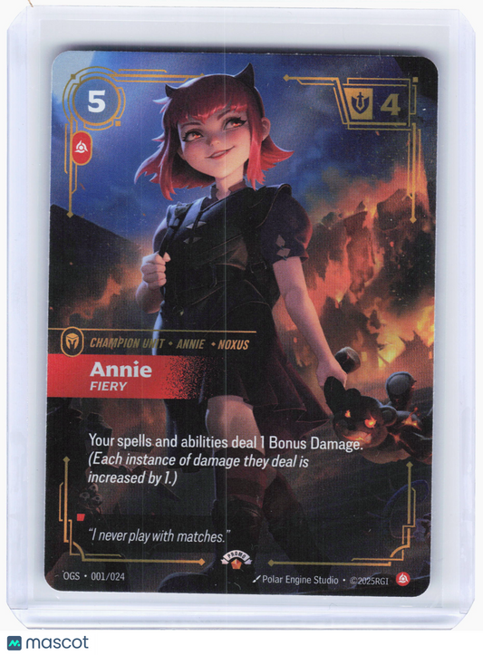 2025 Riftbound—Annie (Fiery) #001 Nexus Nights: Origins—Promo Foil