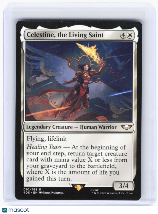 2022 Magic: The Gathering—Celestine, the Living Saint #10 (40K)—Rare Non-Foil