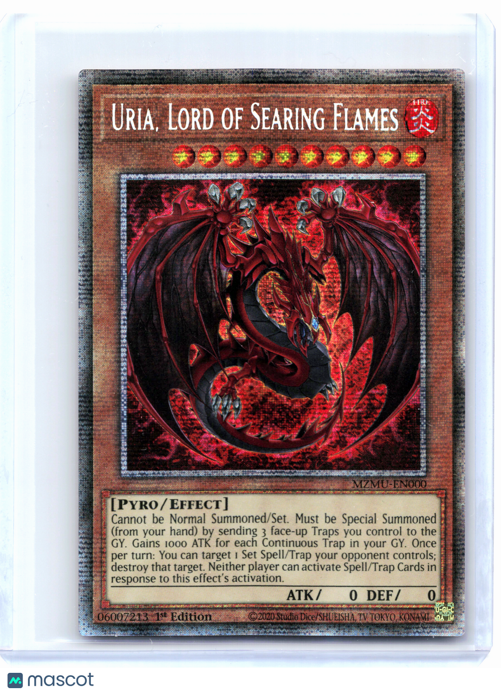 2026 YuGiOh!—Uria, Lord of Searing Flames #MZMU-EN000—Starlight Rare (1st Ed)