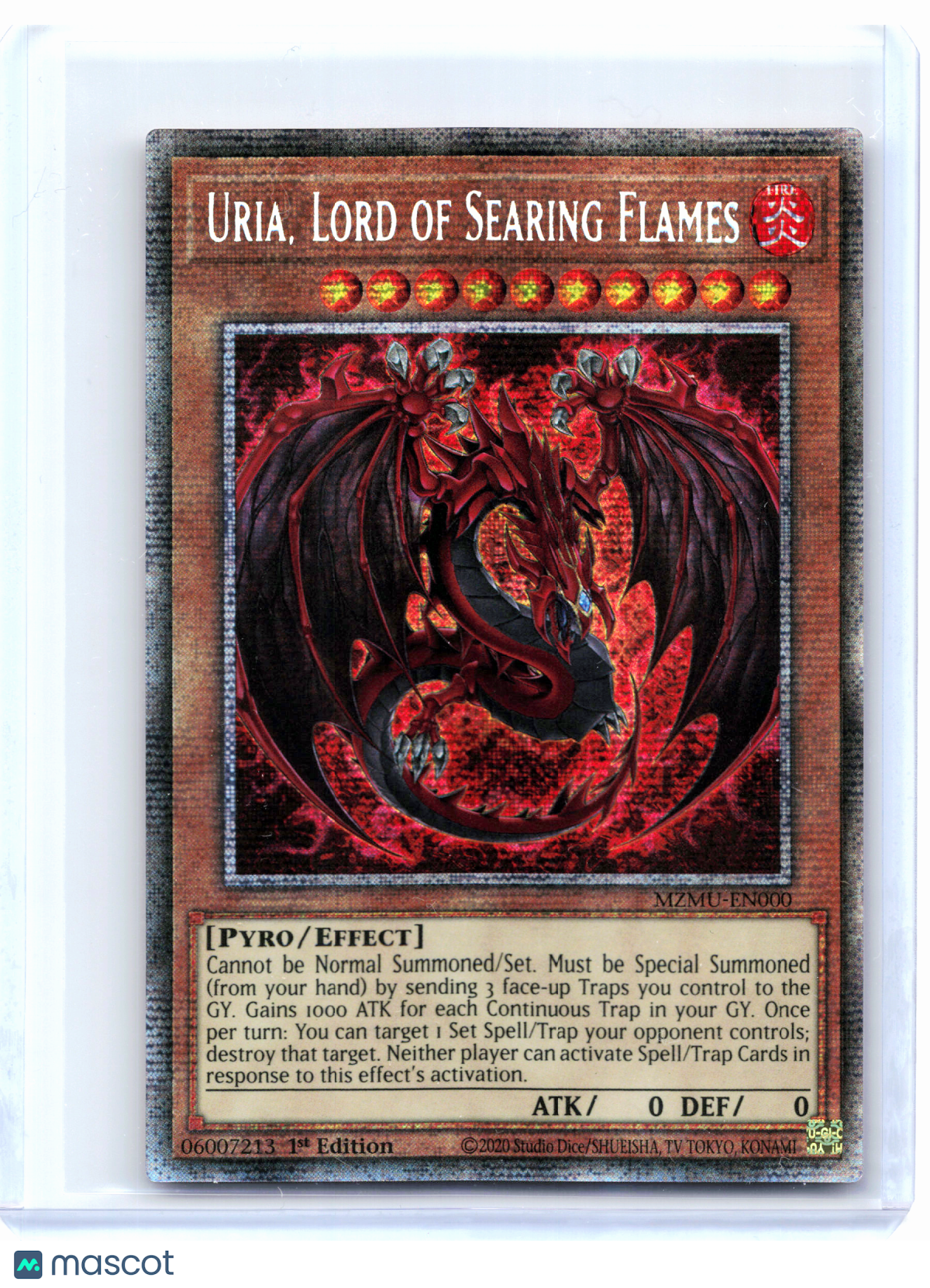 2026 YuGiOh!—Uria, Lord of Searing Flames #MZMU-EN000—Starlight Rare (1st Ed)