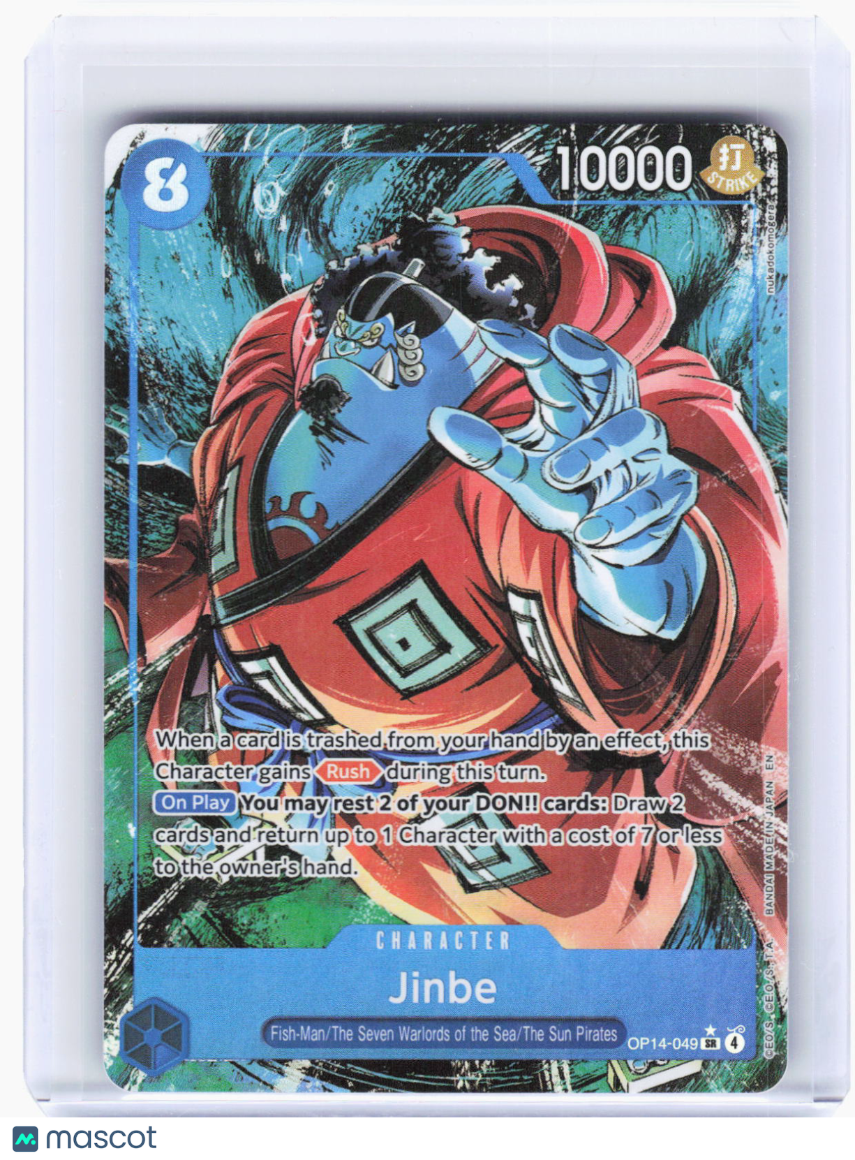 2023 One Piece Card Game—Jinbe (Alt Art) #OP14-049 The Azure Sea's Seven—SR Holo