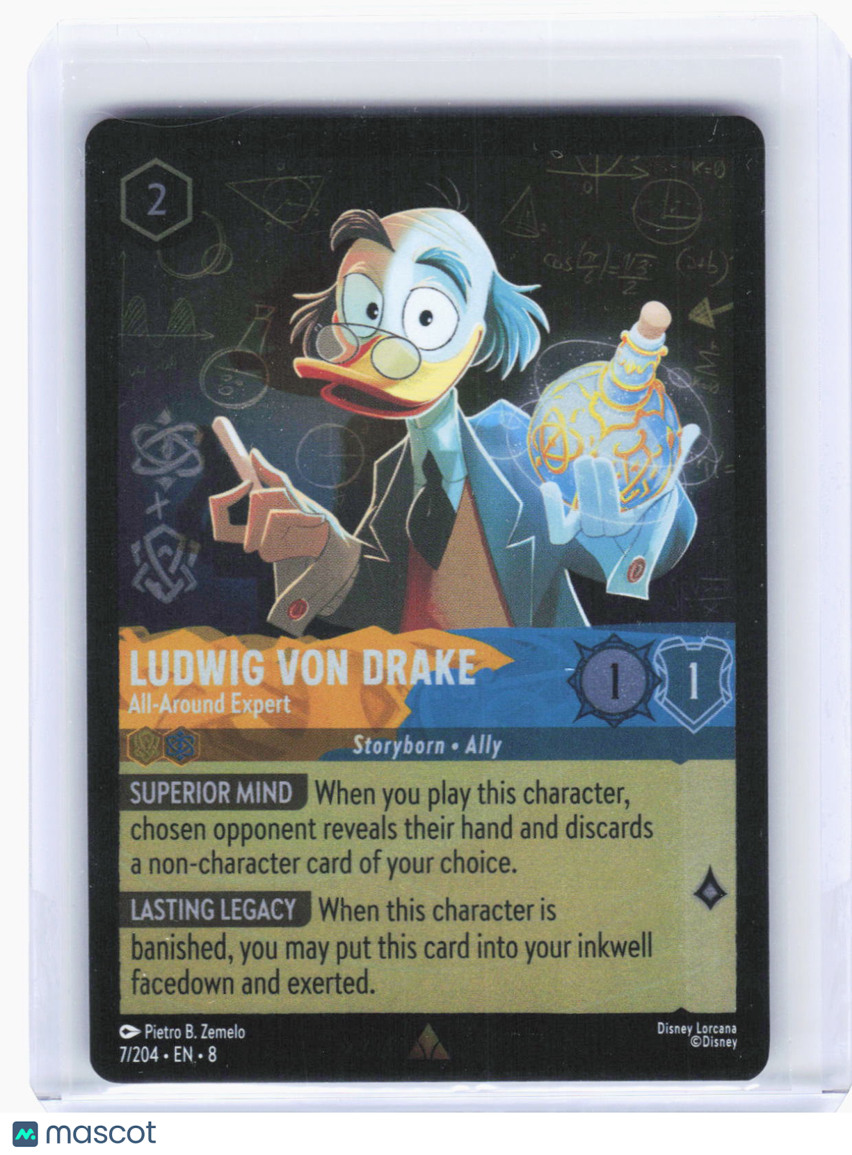 2024 Disney Lorcana—Ludwig Von Drake #7 Reign of Jafar—Rare Foil