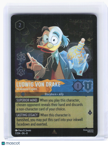2024 Disney Lorcana—Ludwig Von Drake #7 Reign of Jafar—Rare Foil