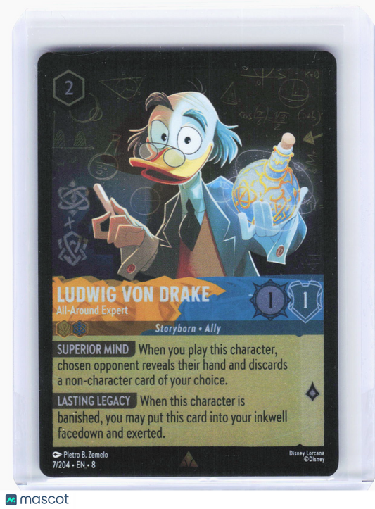2024 Disney Lorcana—Ludwig Von Drake #7 Reign of Jafar—Rare Foil