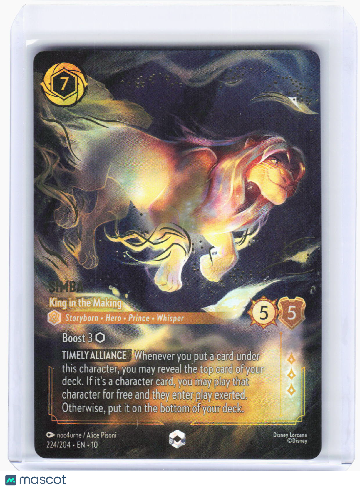 2023 Lorcana—Simba - King in the Making #224 Whispers in the Well—Enchanted Foil