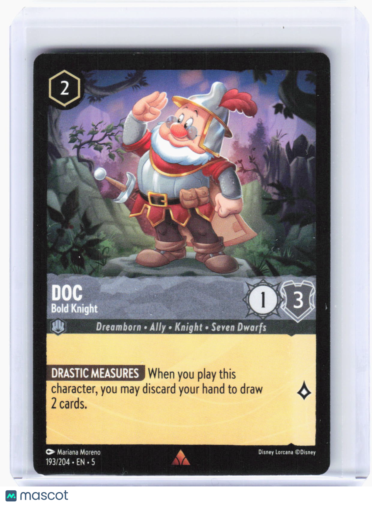 2024 Disney Lorcana—Doc - Bold Knight #193 Shimmering Skies—Rare Non-Foil
