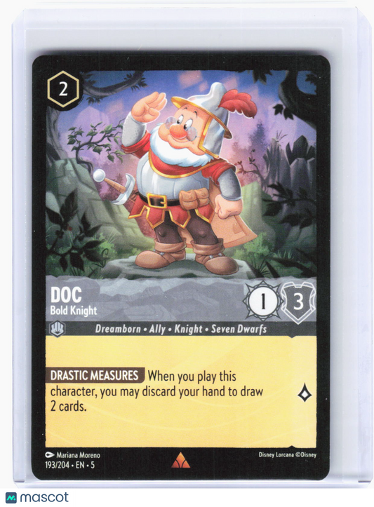2024 Disney Lorcana—Doc - Bold Knight #193 Shimmering Skies—Rare Non-Foil