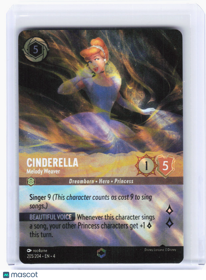 2024 Disney Lorcana—Cinderella-Melody Weaver #205 Ursula's Return—Enchanted Foil