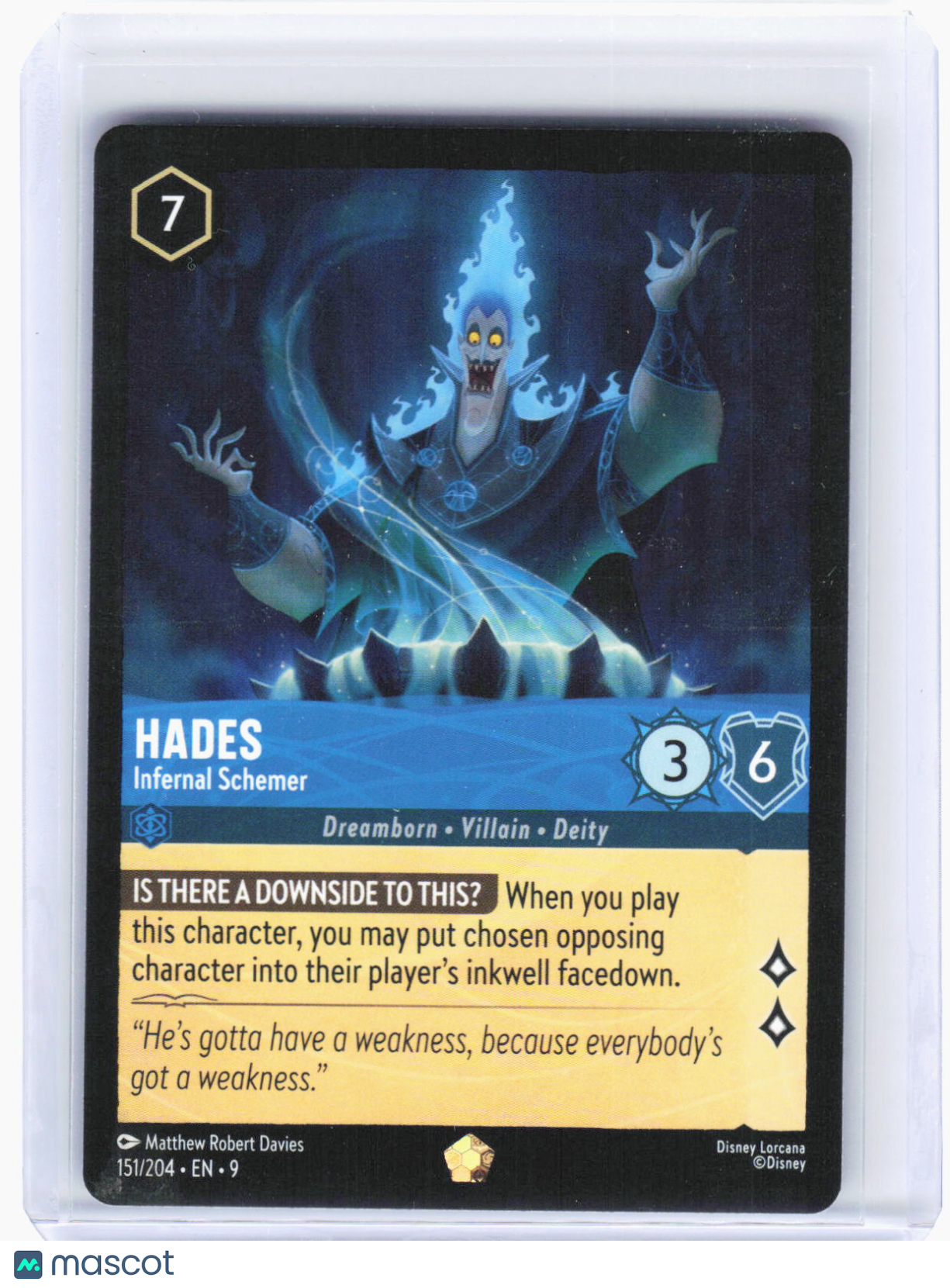 2023 Disney Lorcana—Hades - Infernal Schemer #151 Fabled—Legendary Non-Foil