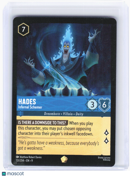 2023 Disney Lorcana—Hades - Infernal Schemer #151 Fabled—Legendary Non-Foil