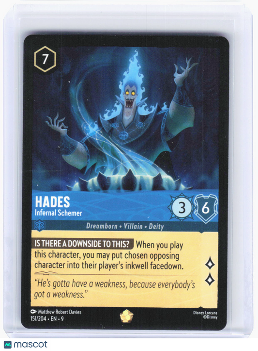 2023 Disney Lorcana—Hades - Infernal Schemer #151 Fabled—Legendary Non-Foil