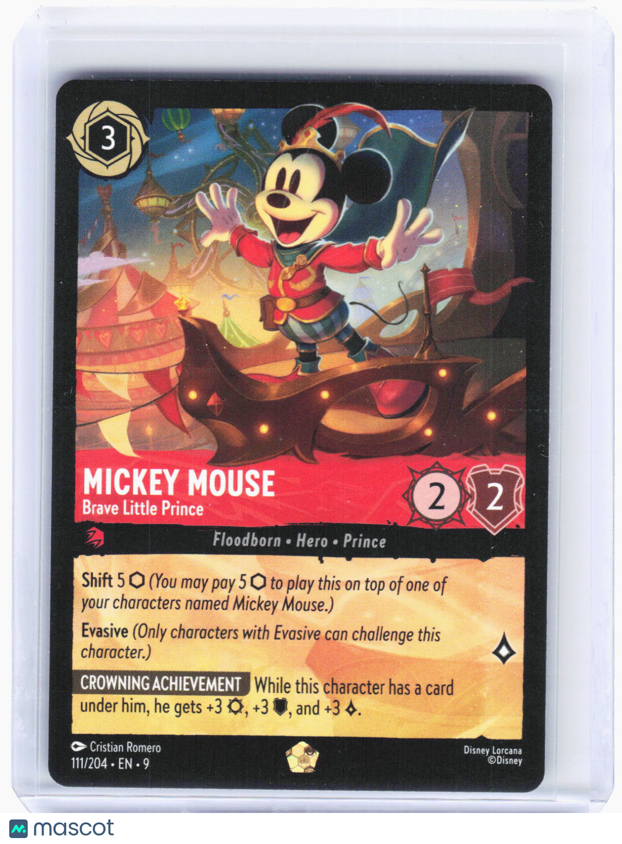 2023 Disney Lorcana—Mickey Mouse #111 Fabled—Legendary Non-Foil