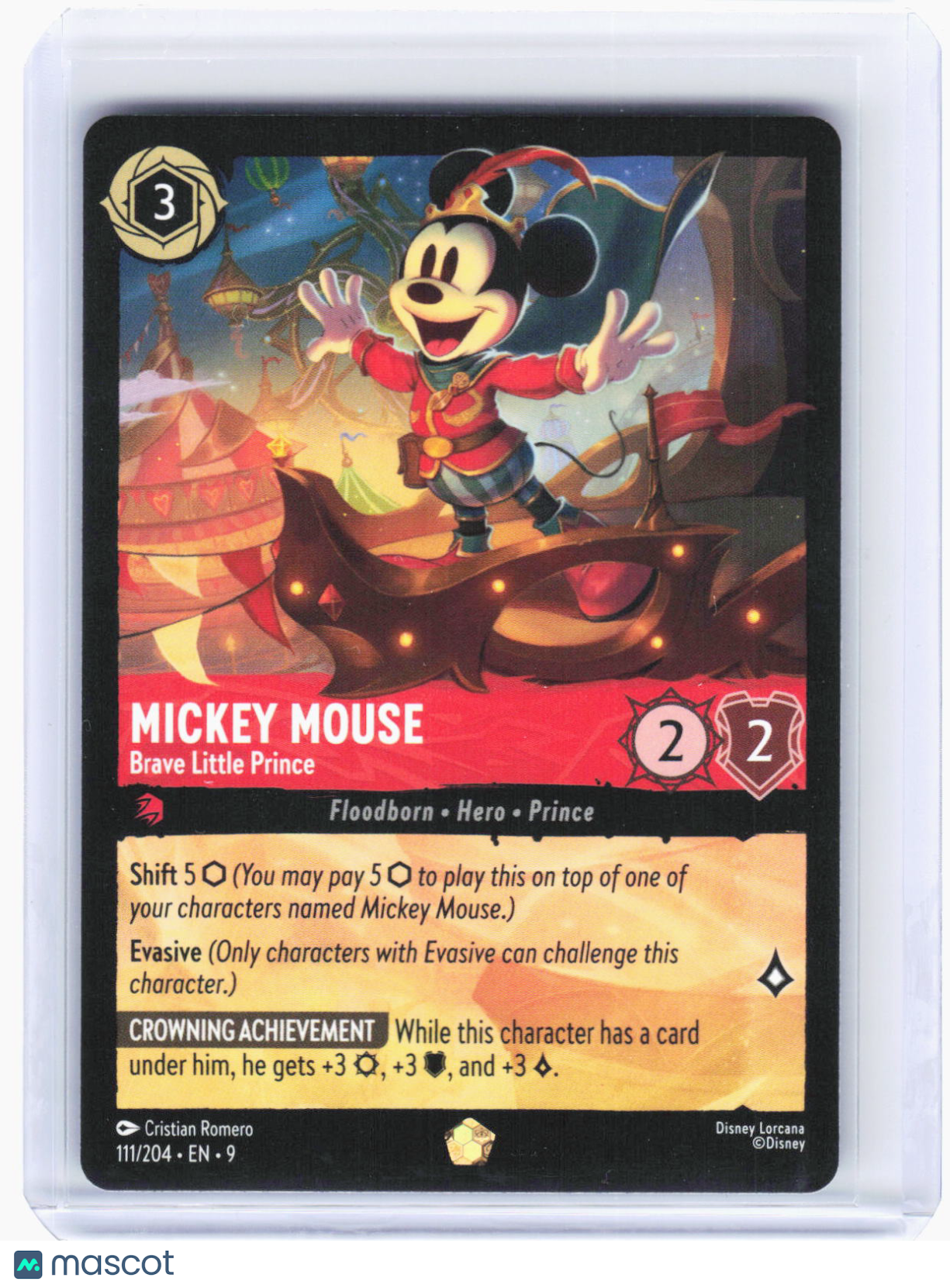 2023 Disney Lorcana—Mickey Mouse #111 Fabled—Legendary Non-Foil