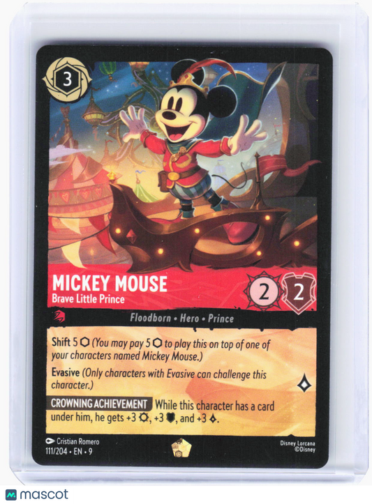 2023 Disney Lorcana—Mickey Mouse #111 Fabled—Legendary Non-Foil
