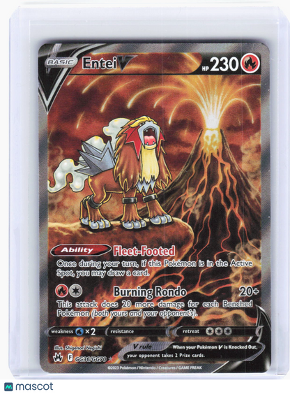 2023 Pokemon—Entei V #GG36 Crown Zenith: Galarian Gallery—Ultra Rare Holo