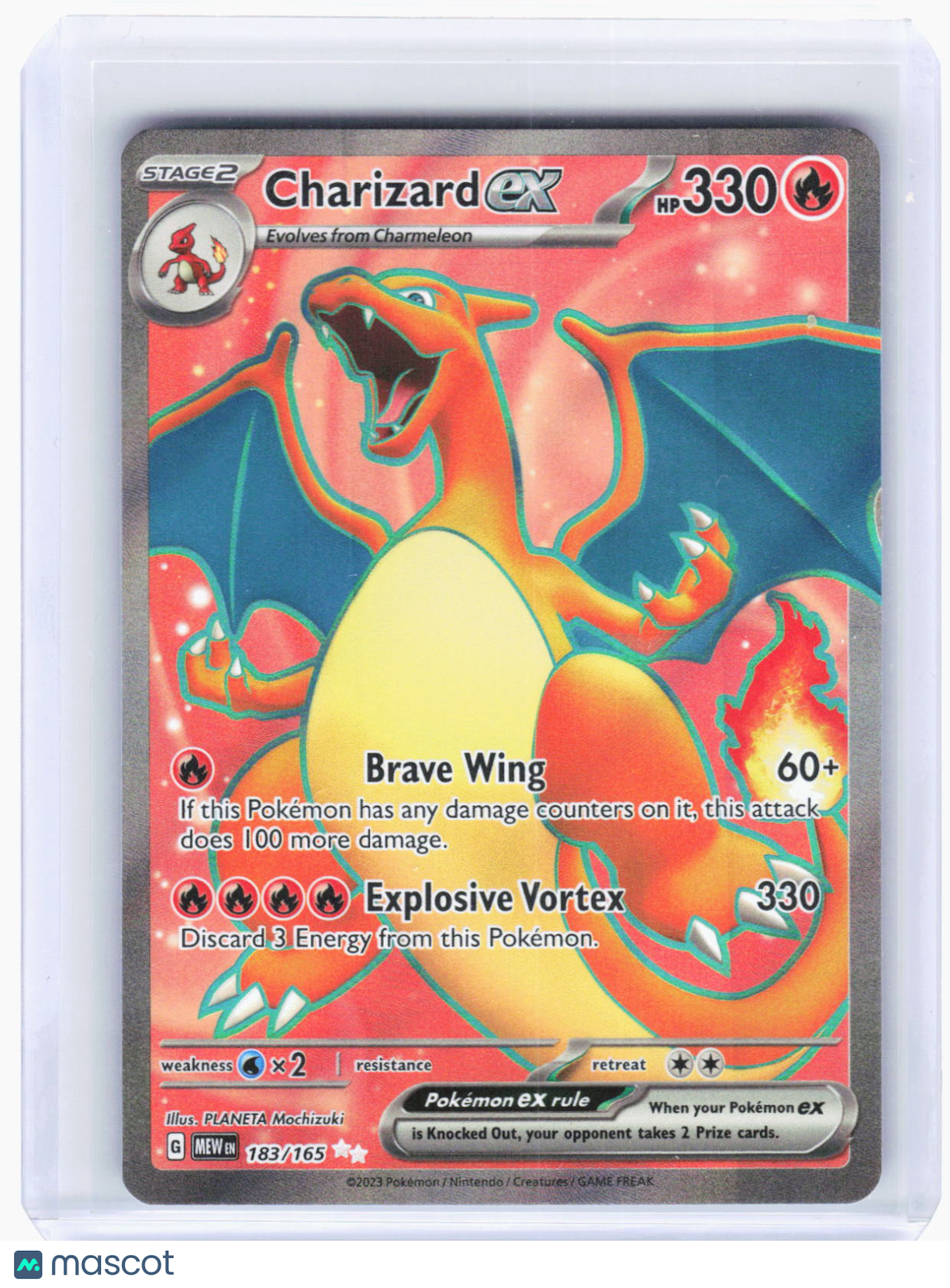 2023 Pokemon—Charizard EX #183 Scarlet & Violet 151—Ultra Rare Holo