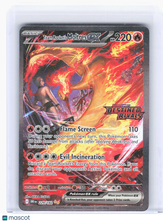 2025 Pokemon—Team Rocket's Moltres EX #229 Destined Rivals—SIR Holo
