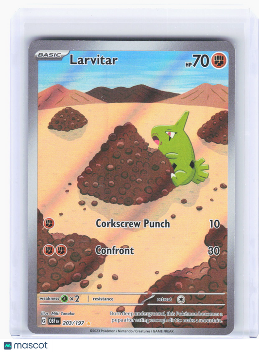 2023 Pokemon—Larvitar #203 Obsidian Flames—Illustration Rare Holo [MP]