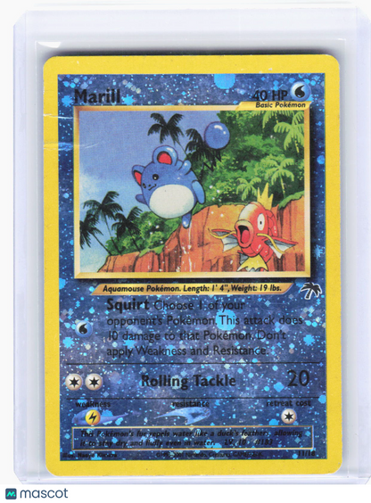 2002 Pokemon—Marill #11/18 Southern Islands—Promo Reverse Holo (Damaged)