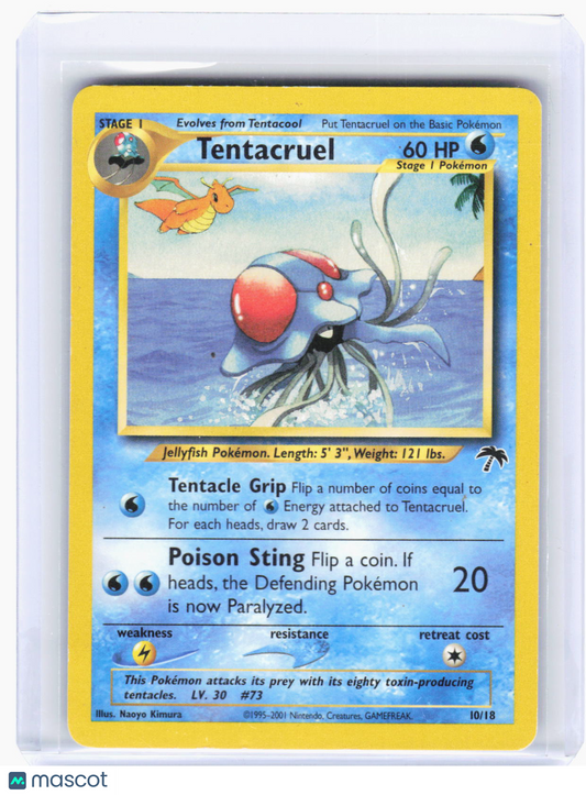 2002 Pokemon—Tentacruel #10/18 Southern Islands—Promo Non-Foil (Heavily Played)