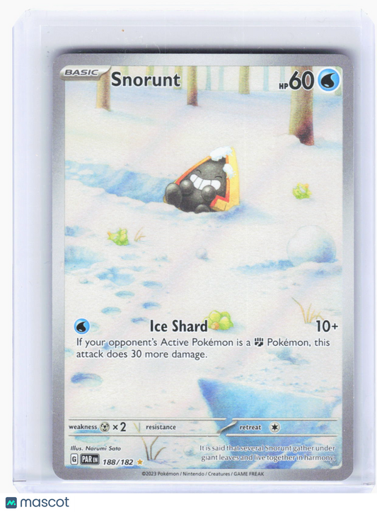 2023 Pokemon—Snorunt #188/182 Paradox Rift—Illustration Rare Foil
