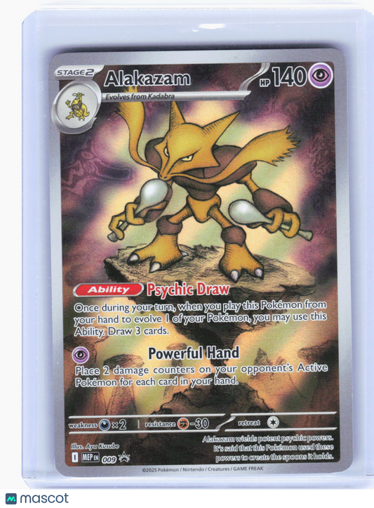 2025 Pokemon—Alakazam #009 Mega Evolution Promo Cards—Black Star Promo Foil