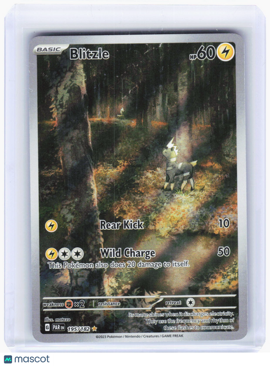 Pokemon—Blitzle #195/182 2023 Paradox Rift—Illustration Rare Foil