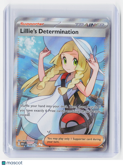 2025 Pokemon—Lillie's Determination #169/132 Mega Evolution—Secret Rare Holo
