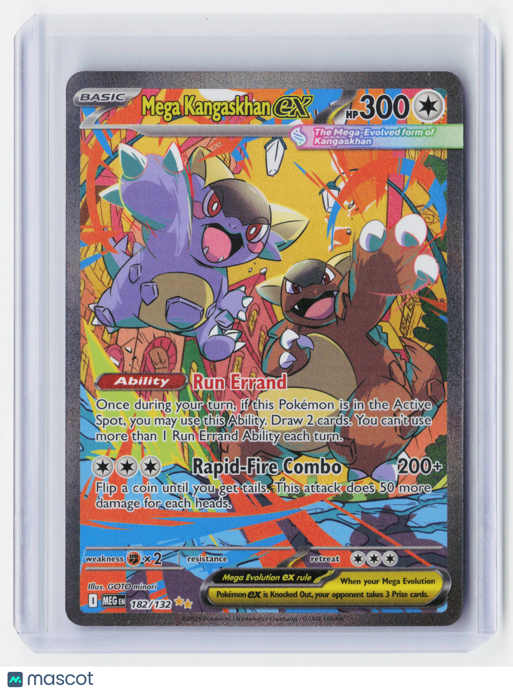2025 Pokemon—Mega Kangaskhan ex #182/132 Mega Evolution Base Set—SIR Holo
