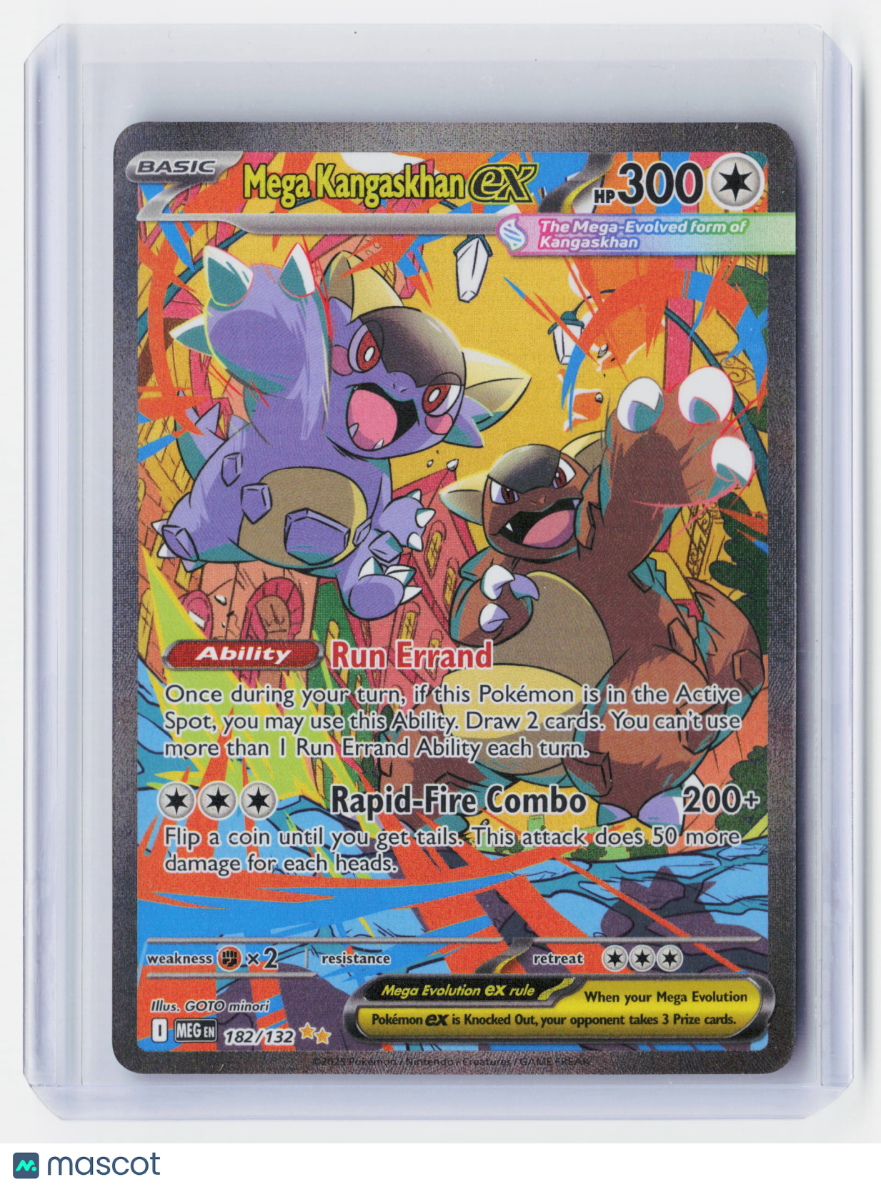 2025 Pokemon—Mega Kangaskhan ex #182/132 Mega Evolution Base Set—SIR Holo