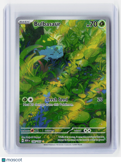 2023 Pokemon—Bulbasaur #166/165 Scarlet & Violet 151—Secret Rare Holo