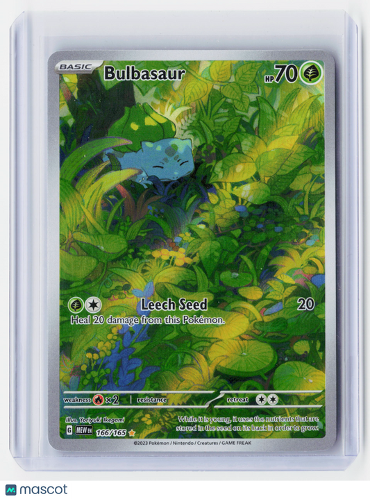2023 Pokemon—Bulbasaur #166/165 Scarlet & Violet 151—Secret Rare Holo