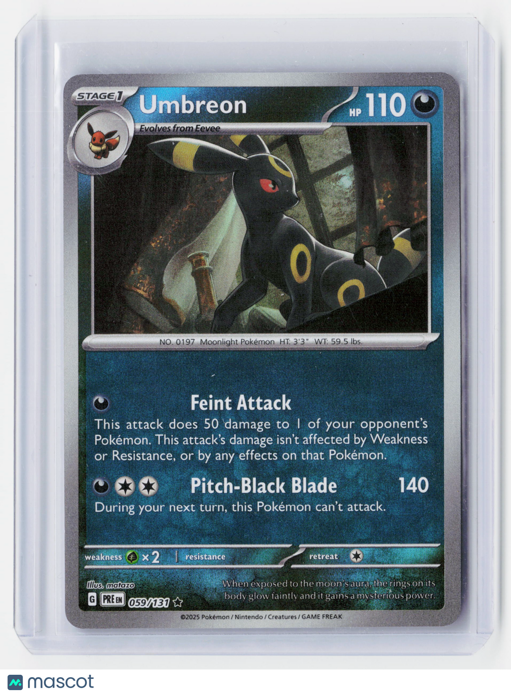 2025 Pokemon—Umbreon (Master Ball Pattern) #059/131 Prismatic Evolutions—Holo