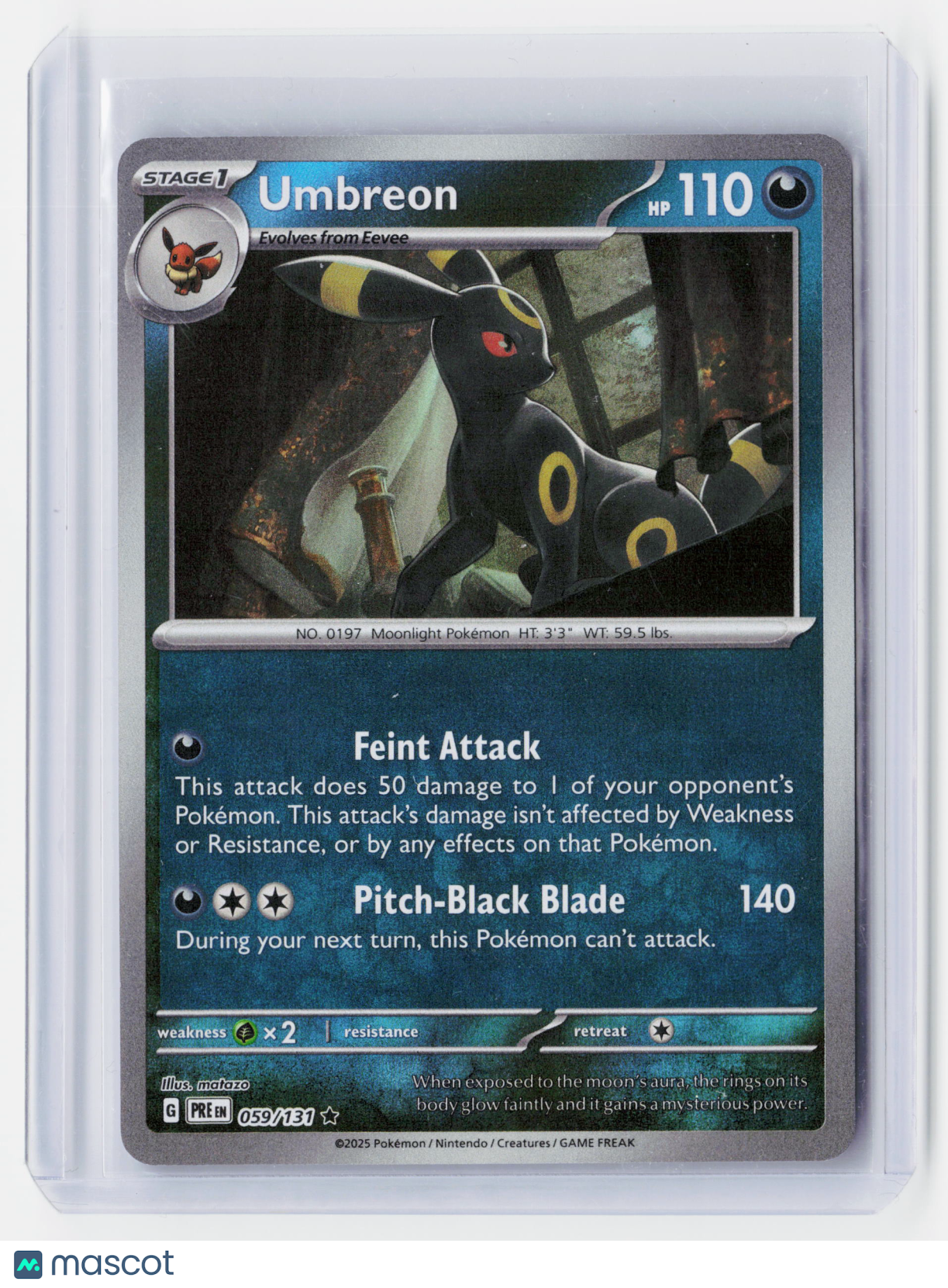 2025 Pokemon—Umbreon (Master Ball Pattern) #059/131 Prismatic Evolutions—Holo