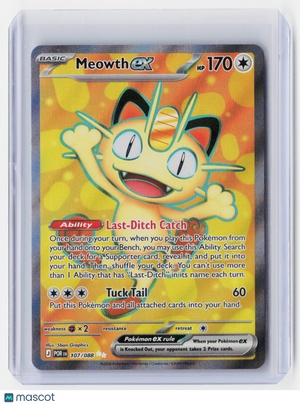 2026 Pokemon—Meowth ex #107/088 Perfect Order—Ultra Rare Holo