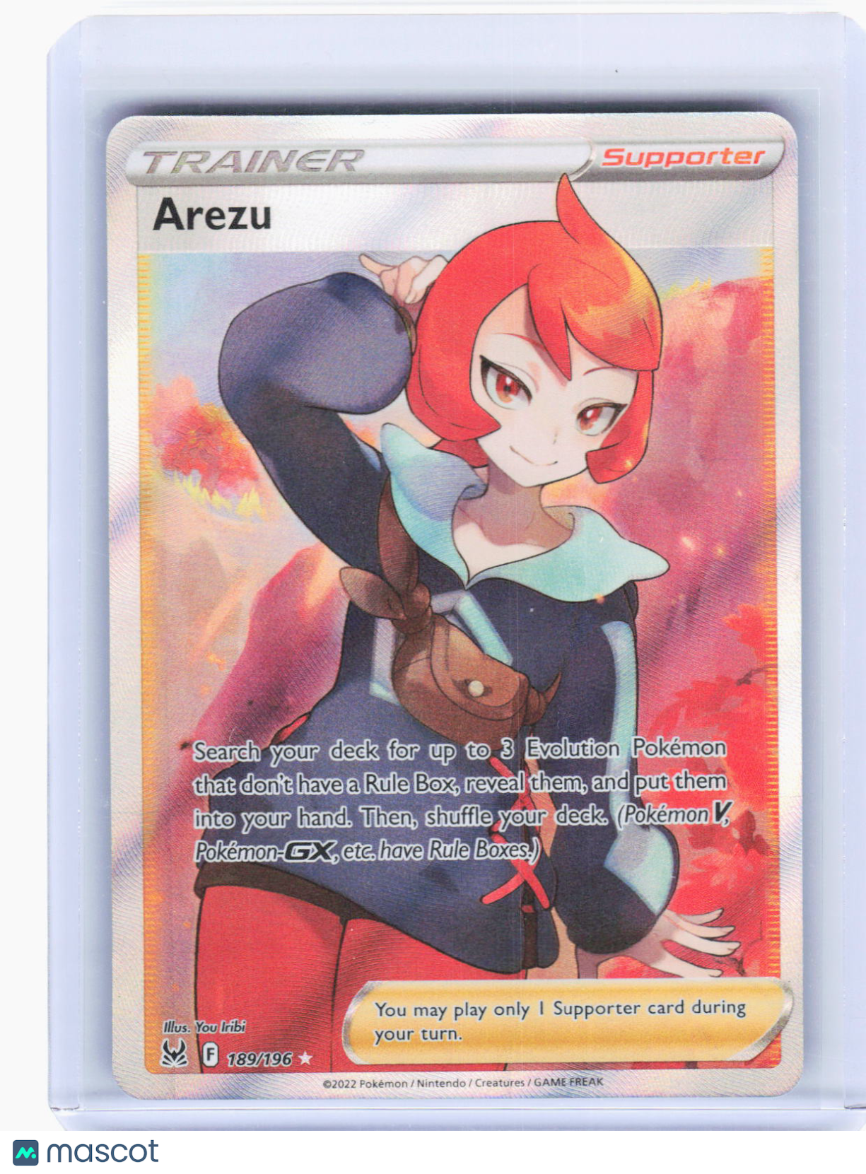2022 Pokemon—Arezu (Full Art) #189/196 Lost Origin—Ultra Rare Foil
