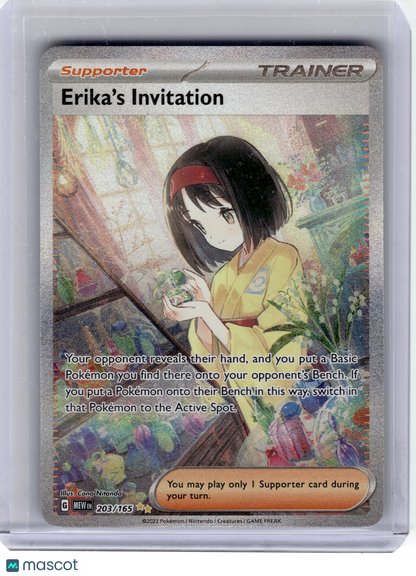 2023 Pokemon—Erika's Invitation #203 Scarlet & Violet 151—SIR Holo
