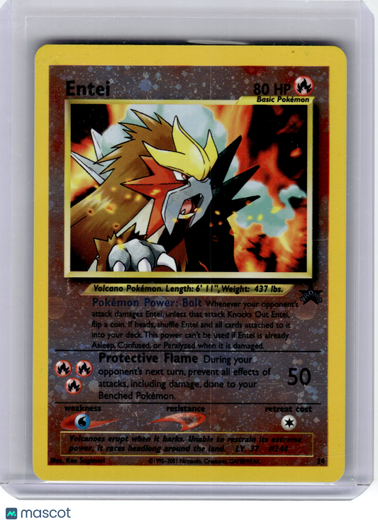 2001 Pokemon—Entei #34 Wizard of the Coast—Black Star Promo Reverse Holo [MP]