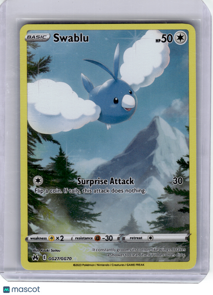 2023 Pokemon—Swablu #GG27 Crown Zenith: Galarian Gallery—Ultra Rare Holo [LP]