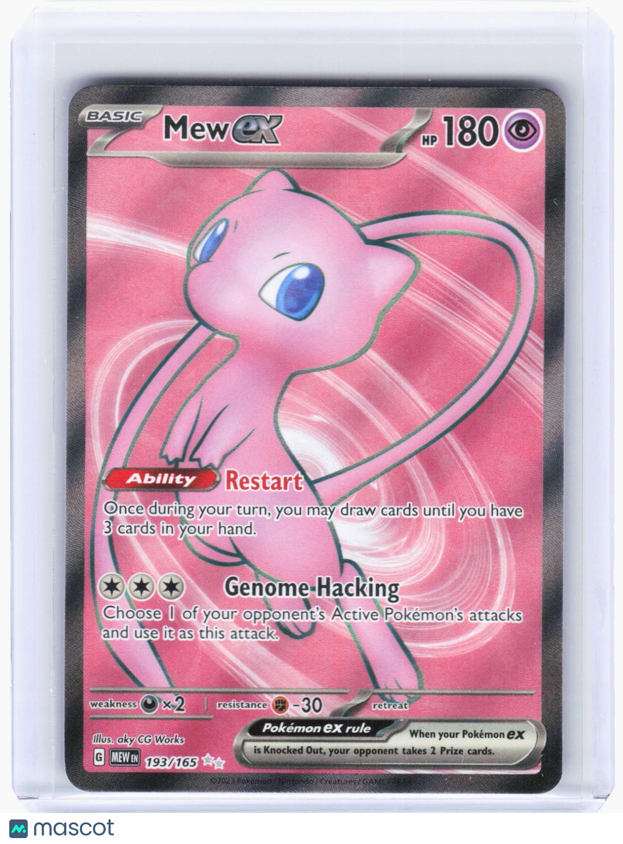 2023 Pokemon—Mew ex #193/165 Scarlet & Violet 151—Ultra Rare Foil