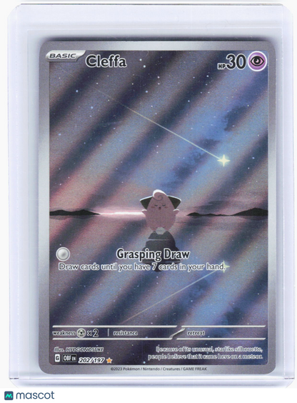 2023 Pokemon—Cleffa #202/197 Obsidian Flames—Illustration Rare Foil