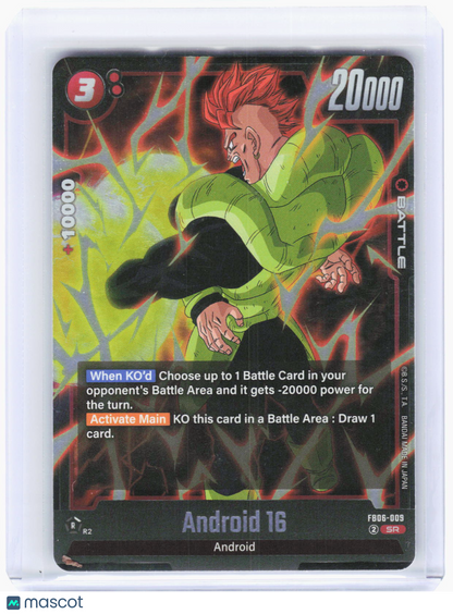 2024 Dragon Ball Super Card Game—Android 16 #FB06-009 Rivals Clash—SR Foil