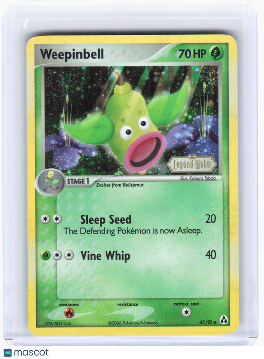 2006 Pokemon—Weepinbell #47/92 Legend Maker—Uncommon Reverse Holo (LP)